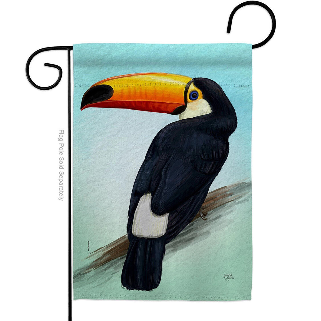 Two Group Flag Flag Toco Toucan Bird Tropical Garden House 2-Sided Home