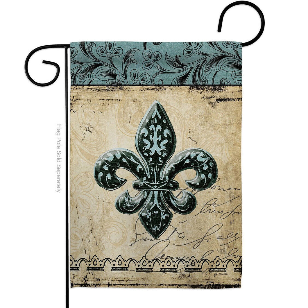 Two Group Flag Flower De Luce Country Living Fleur Lys Decor Flag