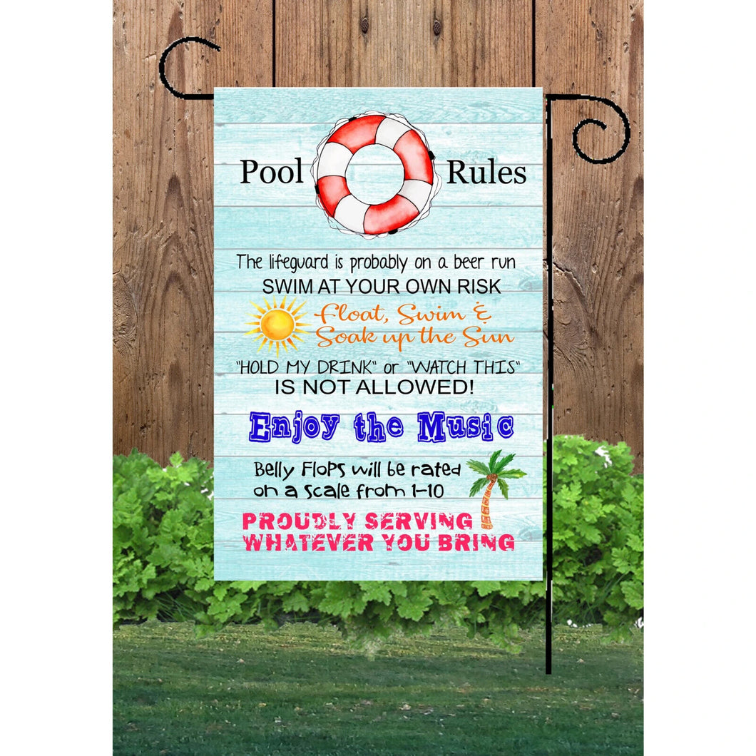 Flags Galore Pool Rules Garden Flag