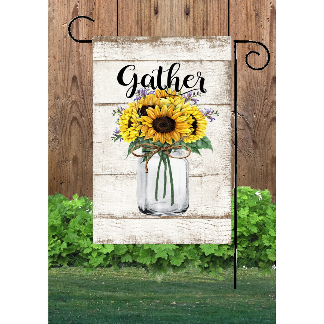 Flags Galore Sunflowers in Mason Jar Garden Flag