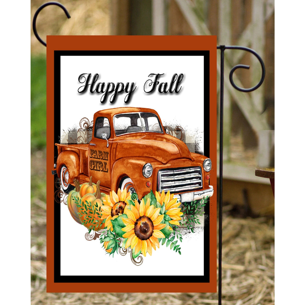 Flags Galore Happy Fall Pick Up Truck Garden Flag