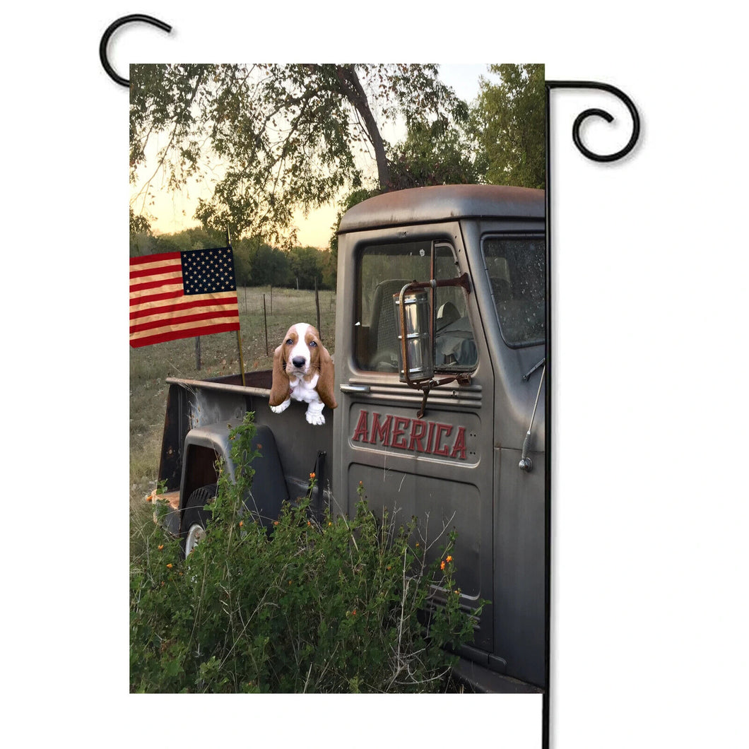 Flags Galore Dottie in Old Truck Garden Flag Patriotic