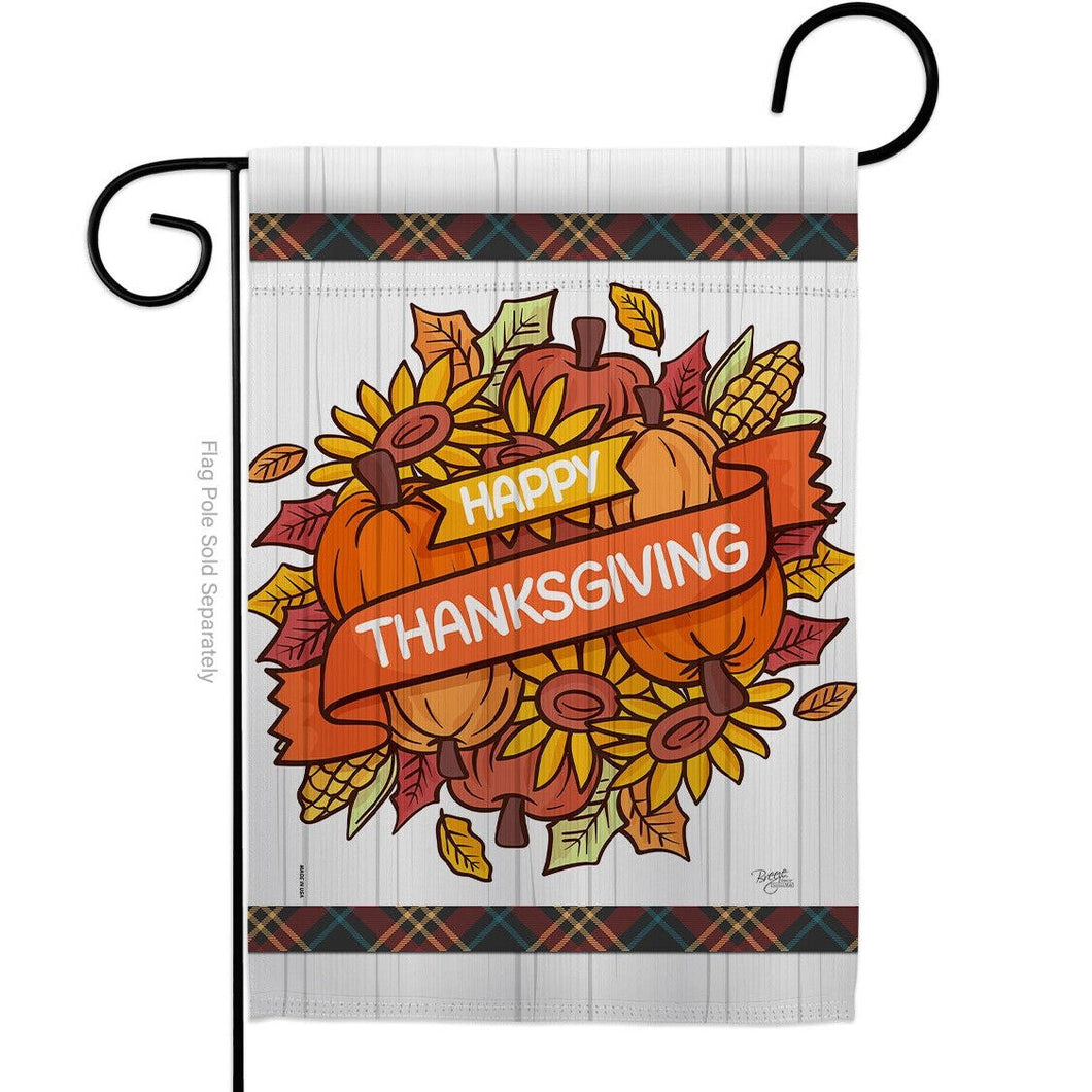 Two Group Flag Grateful Thanksgiving Falltime Decor Flag