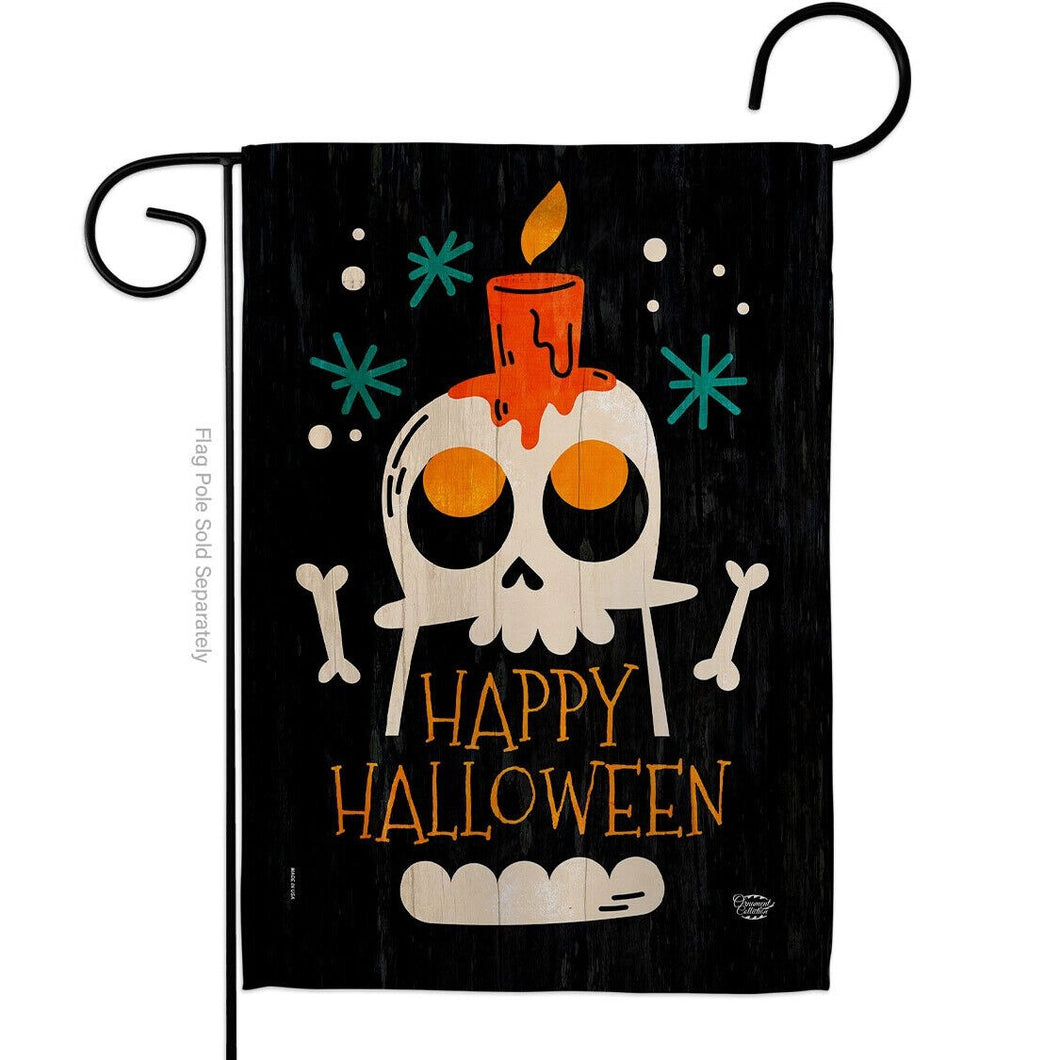 Two Group Flag Happy Skull Falltime Halloween Decor Flag