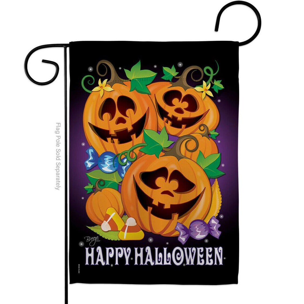 Two Group Flag Happy Pumpkins Falltime Halloween Sweet Decor Flag