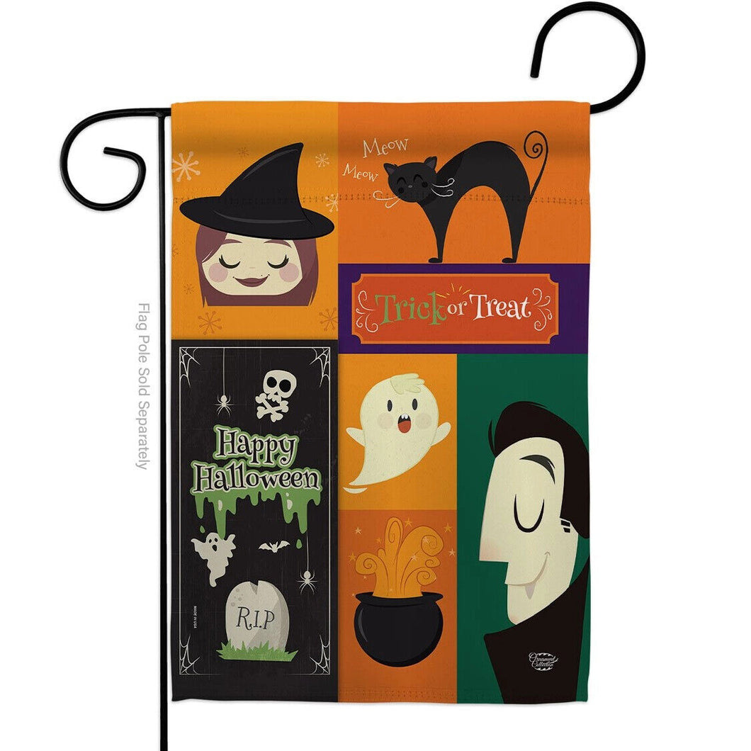 Two Group Flag Halloween Trick or Treat Falltime Decor Flag