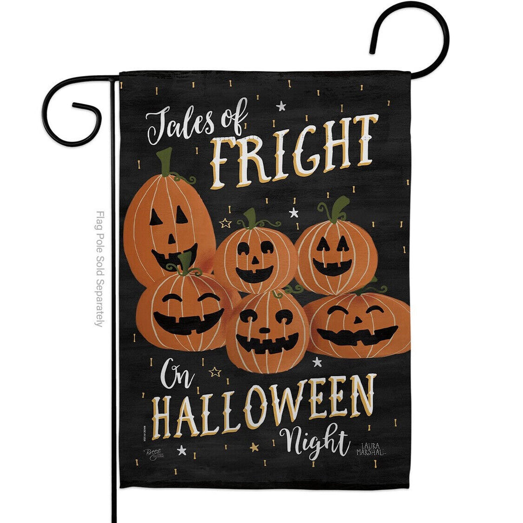 Two Group Flag Fright on Halloween Night Falltime Decor Flag