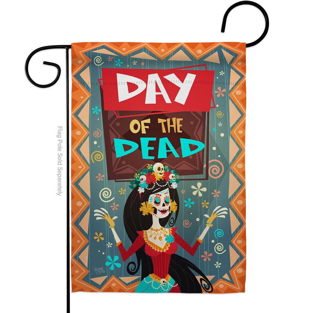 Two Group Flag Joyful Day of Dead Falltime Halloween Mexico Decor Flag