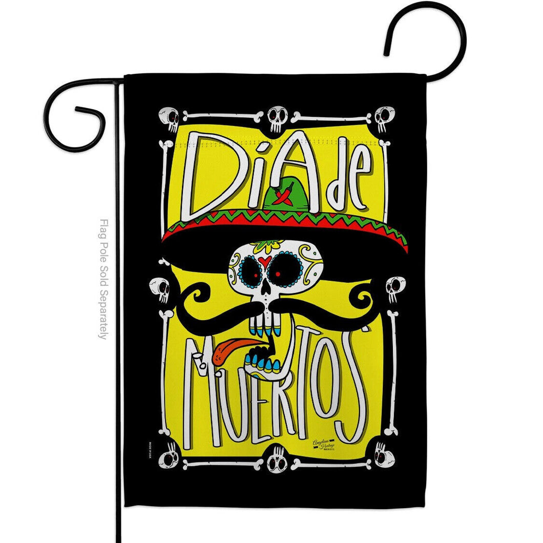 Two Group Flag Dia de Muertos Skull Falltime Day of Dead Halloween Flag