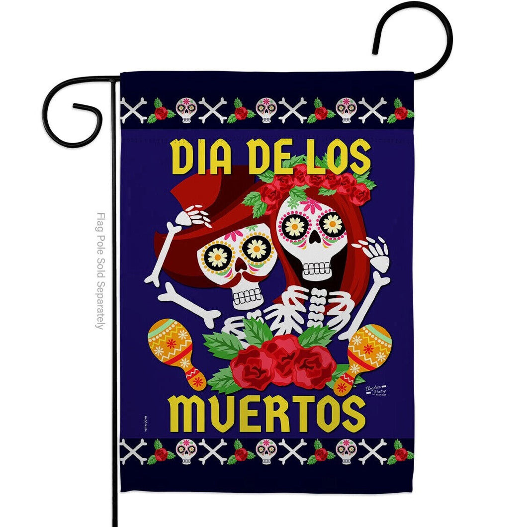 Two Group Flag Dia De Los Muertos Pair Falltime Day of Dead Halloween Flag