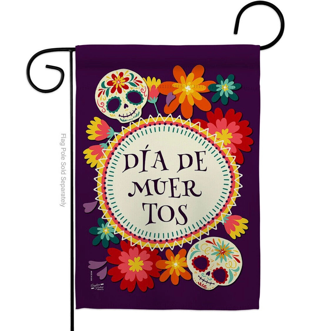 Two Group Flag Celebrate Dia de Muertos Falltime Day of Dead Halloween Flag