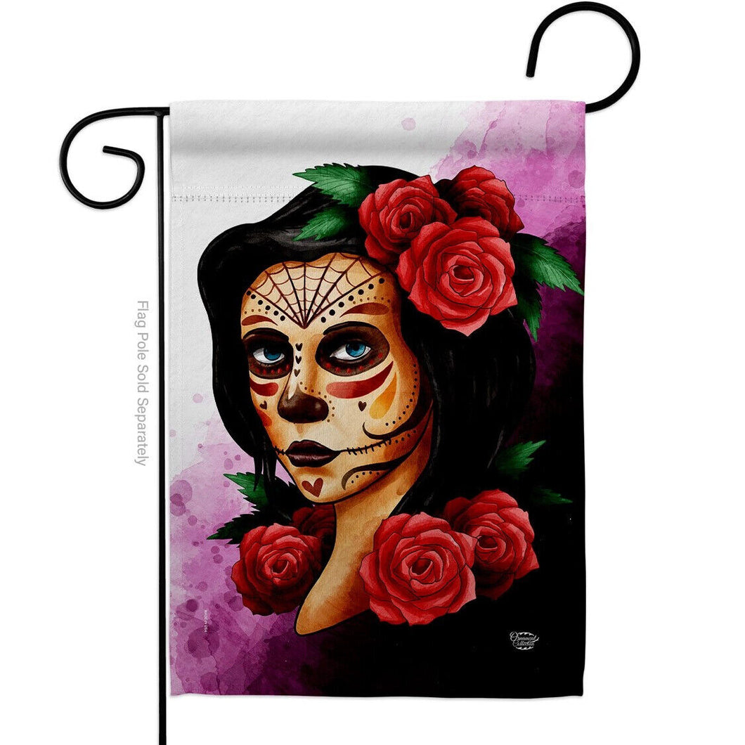 Two Group Flag Elegant Skull Falltime Day of Dead Halloween Mexico Flag