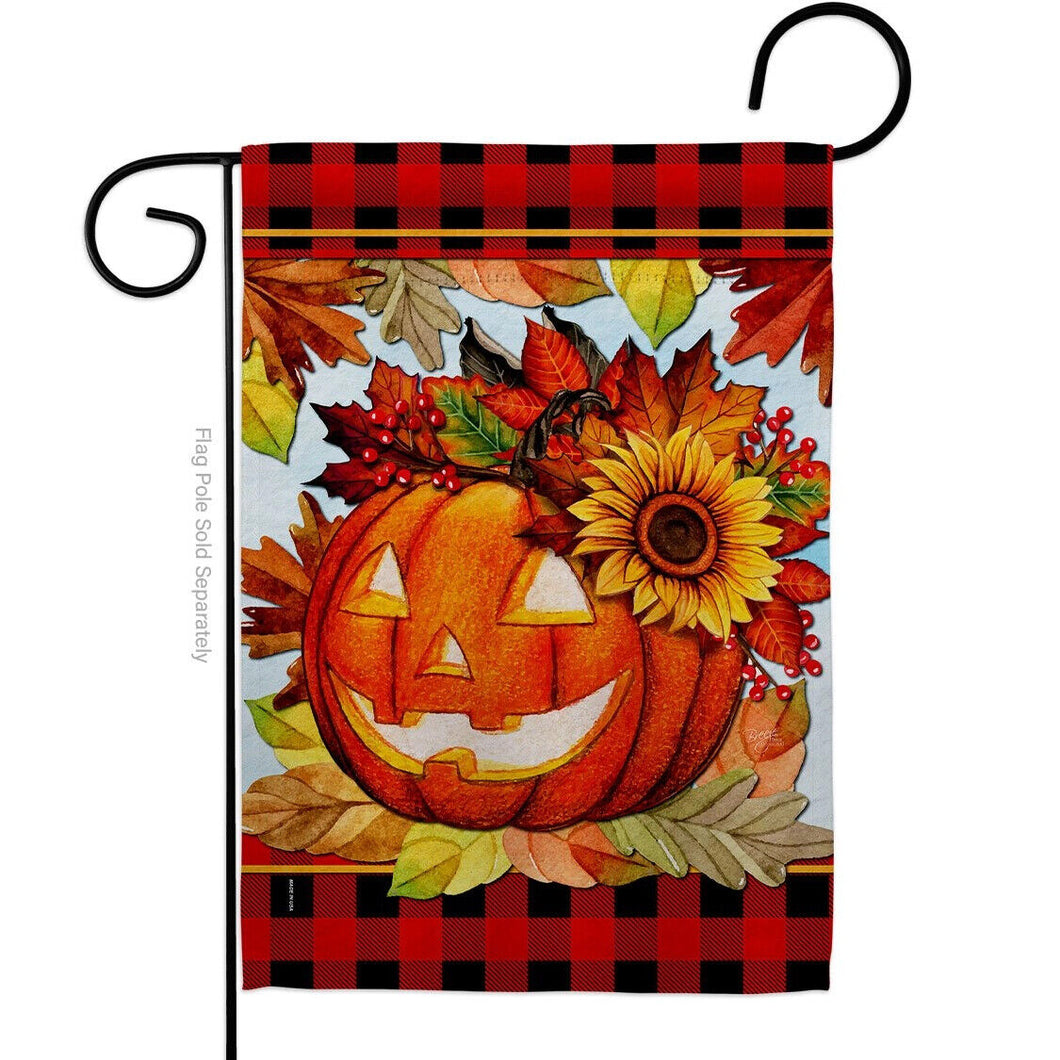 Two Group Flag Jack O Bouquet Falltime Halloween Decor Flag