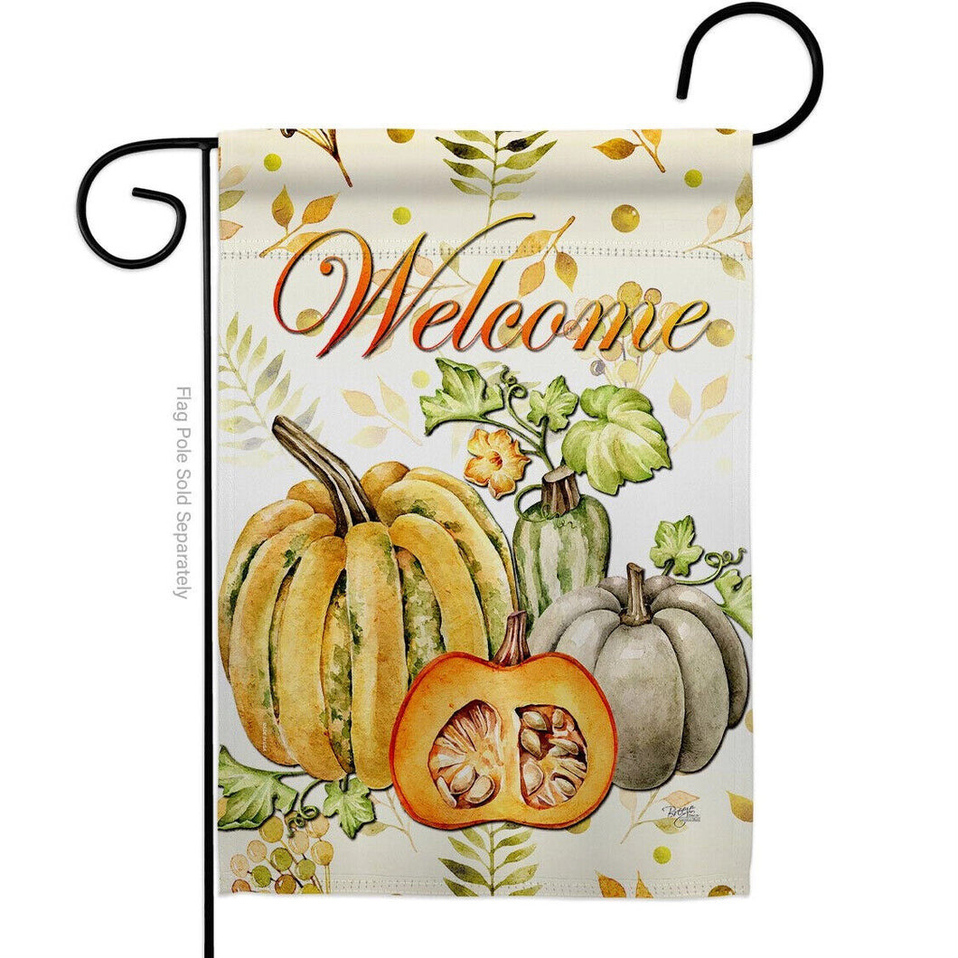 Two Group Flag Pumpkin & Squash Falltime Harvest Autumn Decor Flag