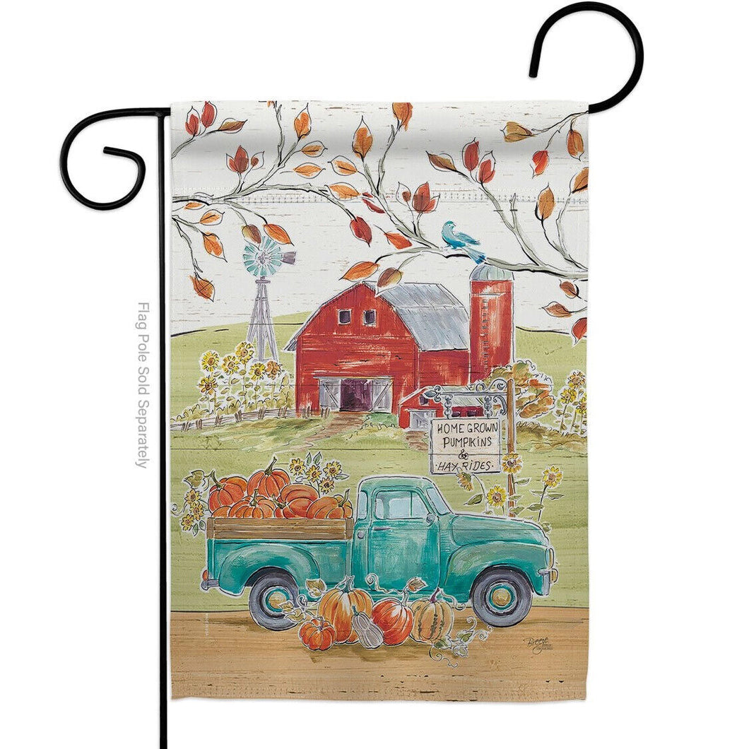 Two Group Flag Home Grow Farm Falltime Harvest Autumn Vehicle Decor Flag