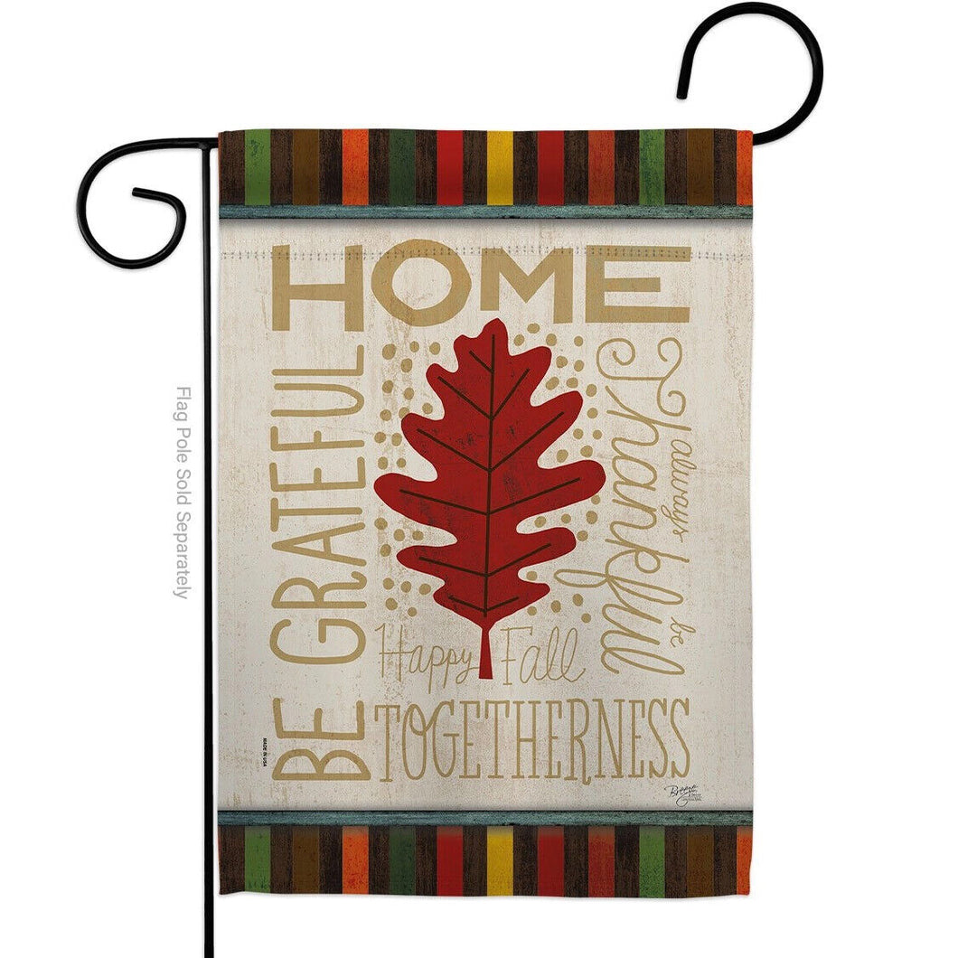 Two Group Flag Home Be Grateful Falltime Harvest Autumn Decor Flag