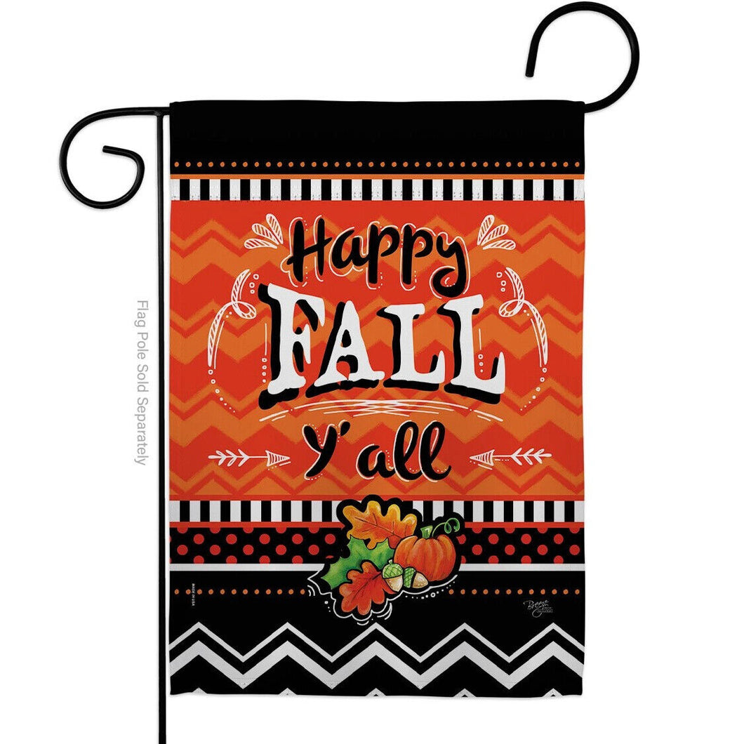 Two Group Flag Happy Fall Falltime Harvest Autumn Decor Flag