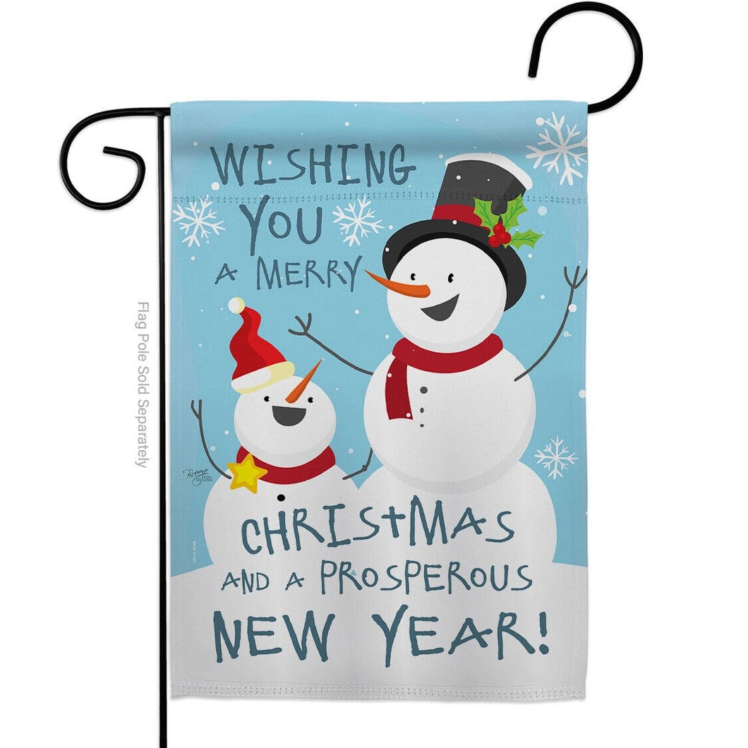 Two Group Flag Snowmanishing Youintertime Christmas Decor Flag