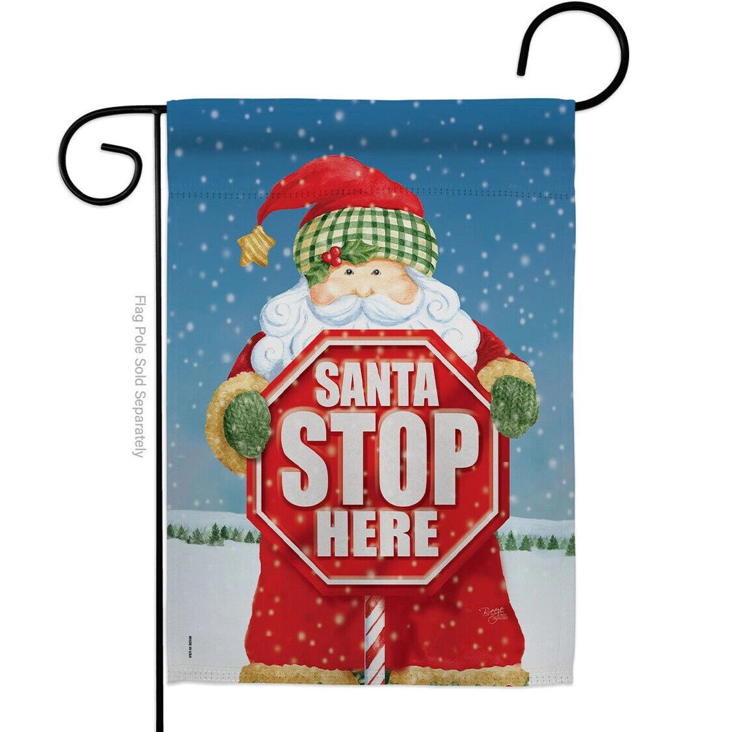 Two Group Flag Santa Stop Hereintertime Christmas Decor Flag