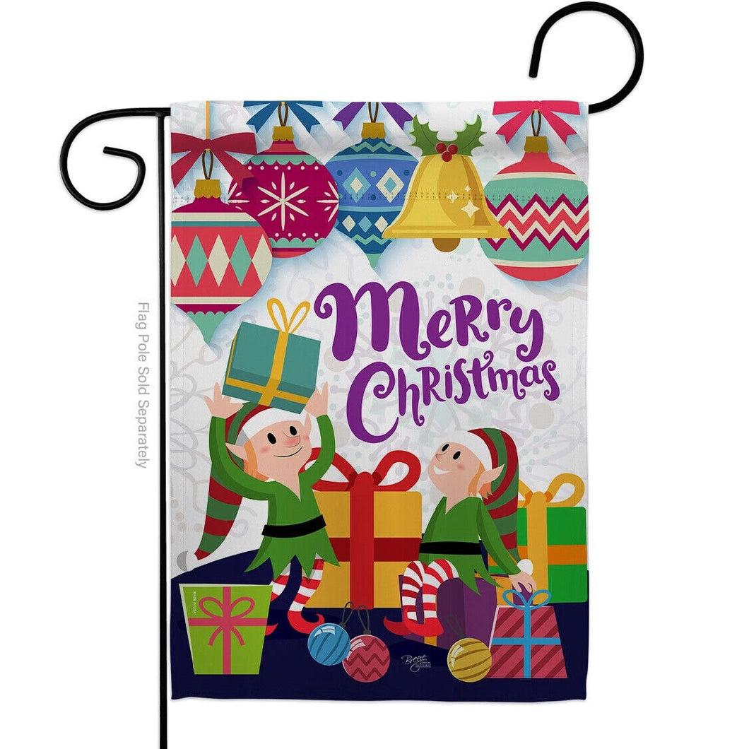 Two Group Flag Santa Helper Merry Christmasintertime Decor Flag