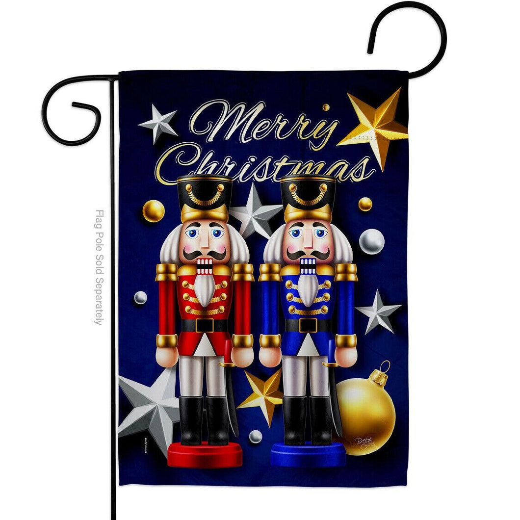 Two Group Flag Nutcrackersintertime Christmas Decor Flag