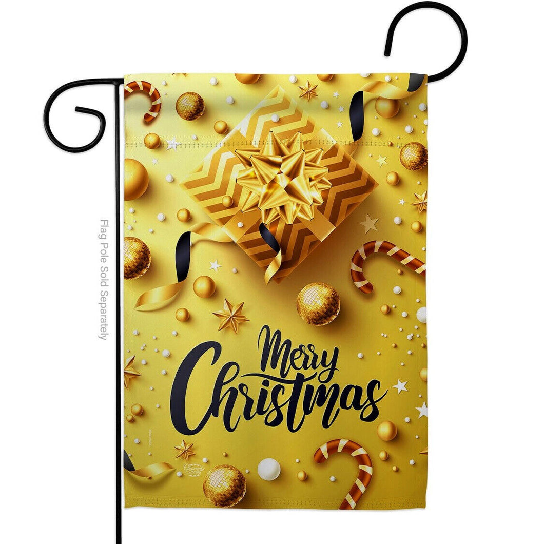 Two Group Flag Golden Christmasintertime Decor Flag