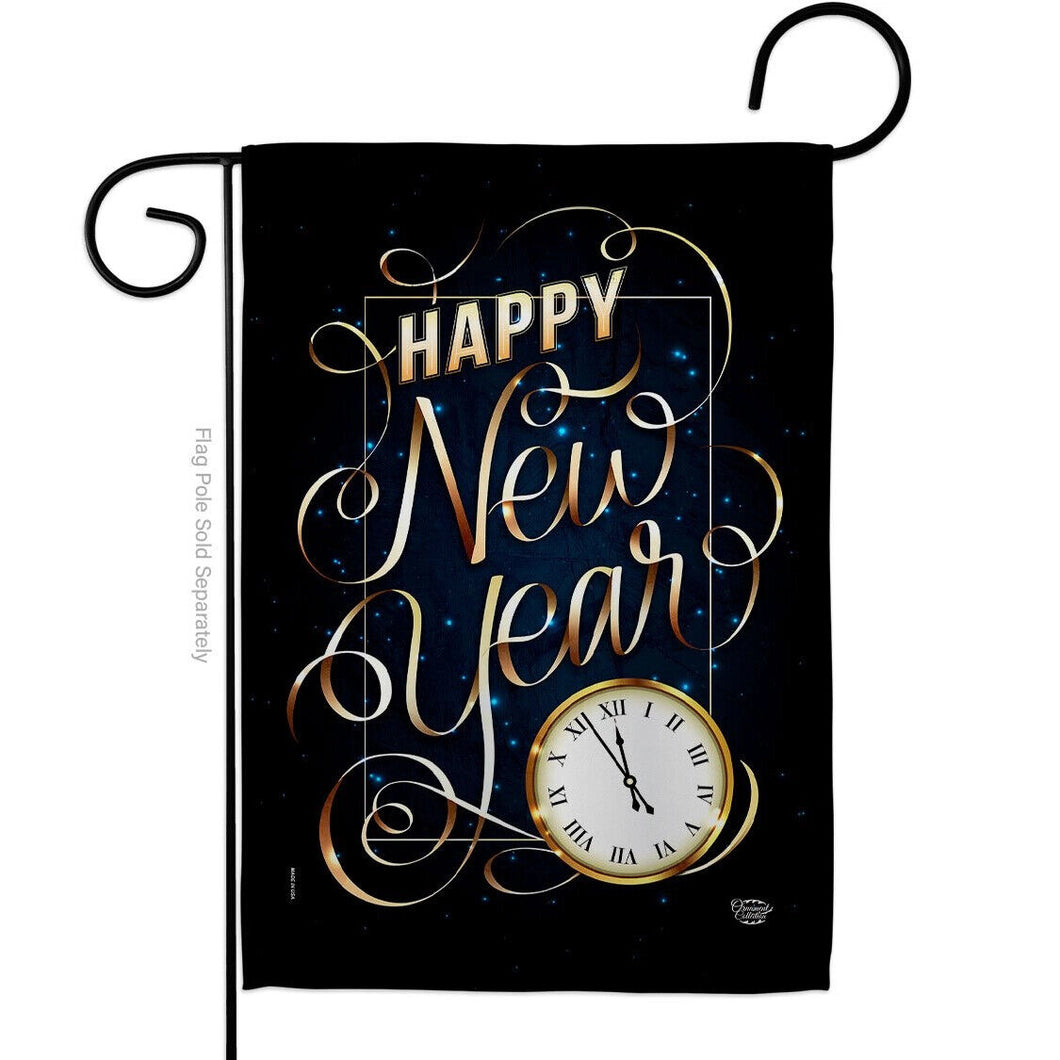 Two Group Flag New Year Clock Decor Flag