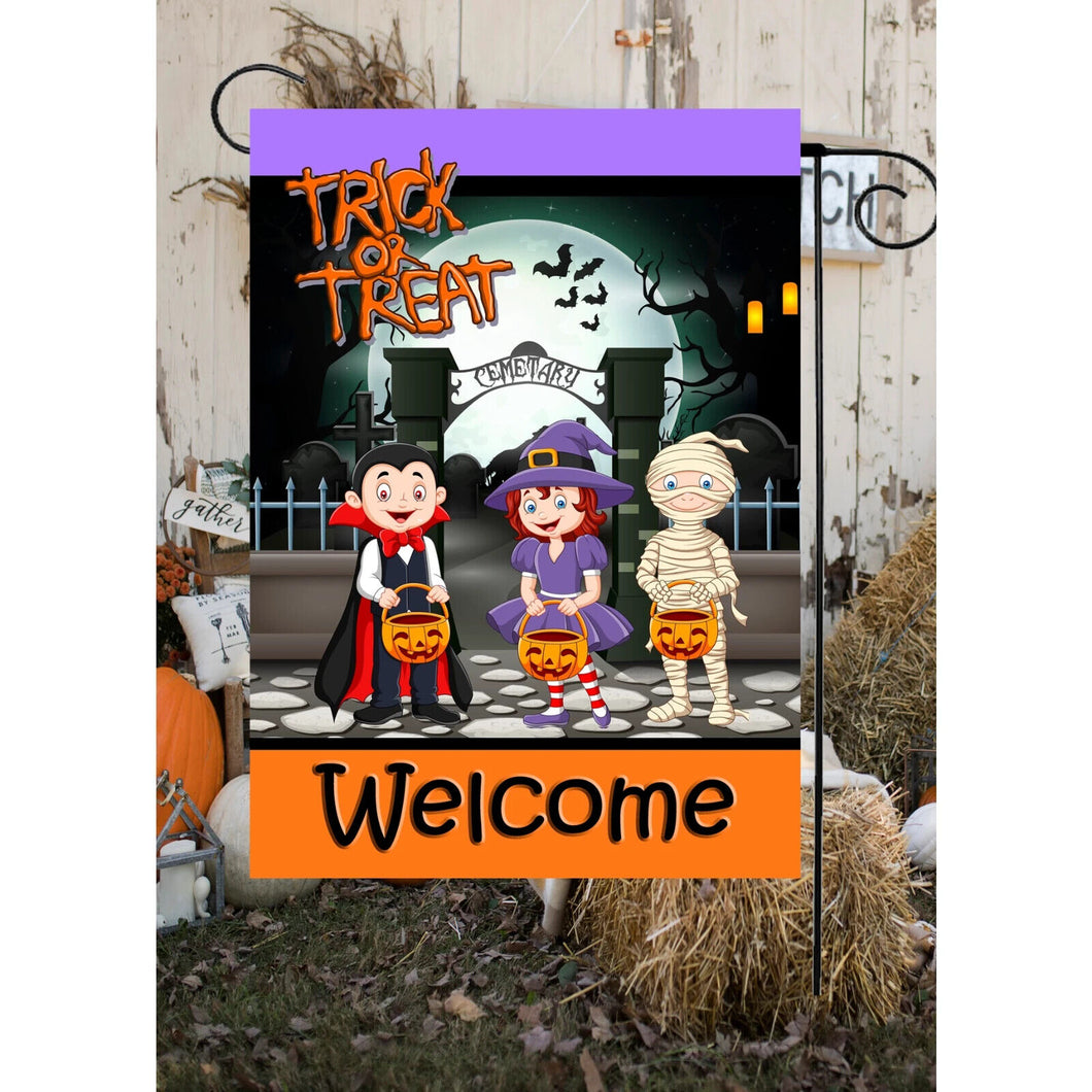 Flags Galore Trick or Treat Kids in Costume Garden Flag  Halloween