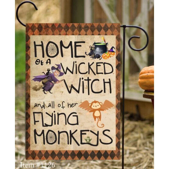 Flags Galoreickeditch and Flying Monkeys Garden Flag   Halloween