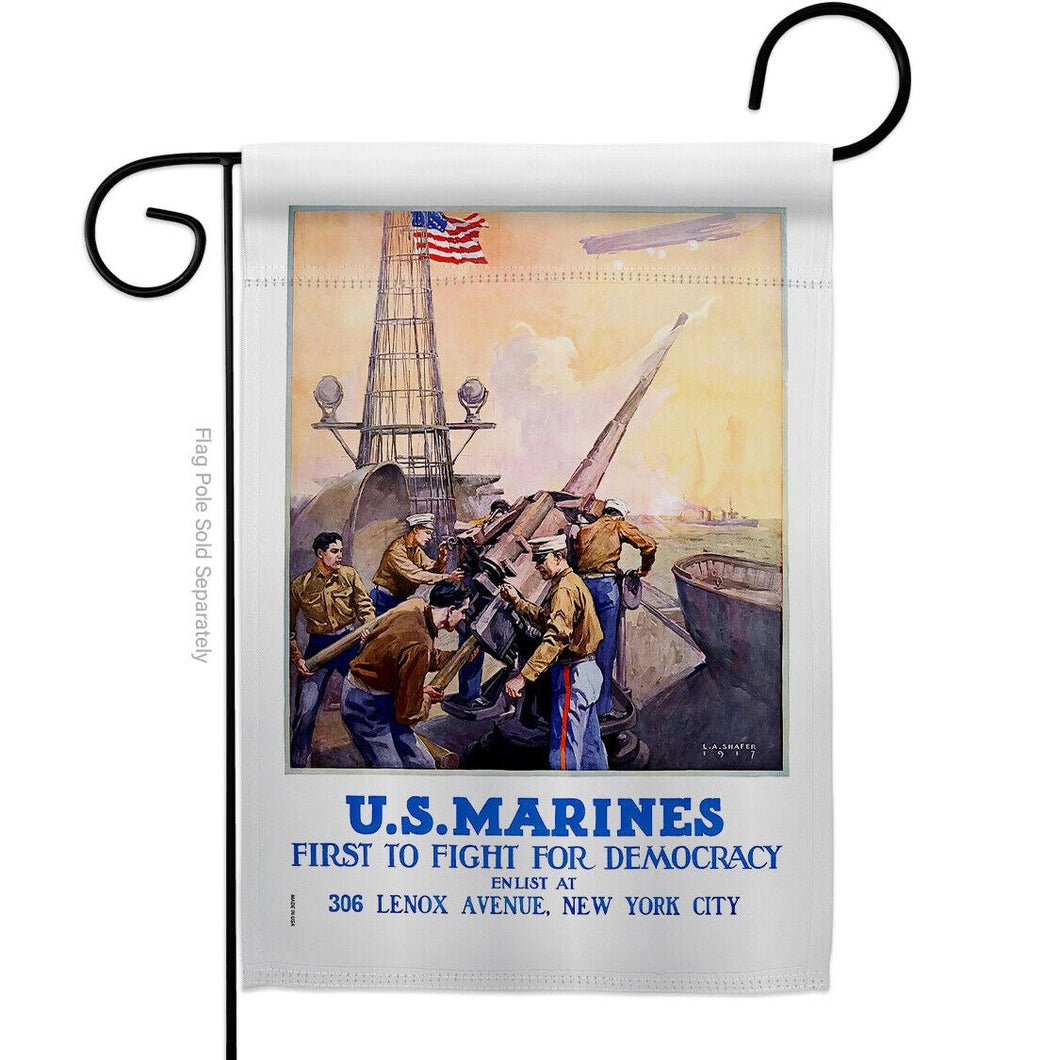 Two Group Flag First to Fight Armed Forces Military Marine Corps US Flag