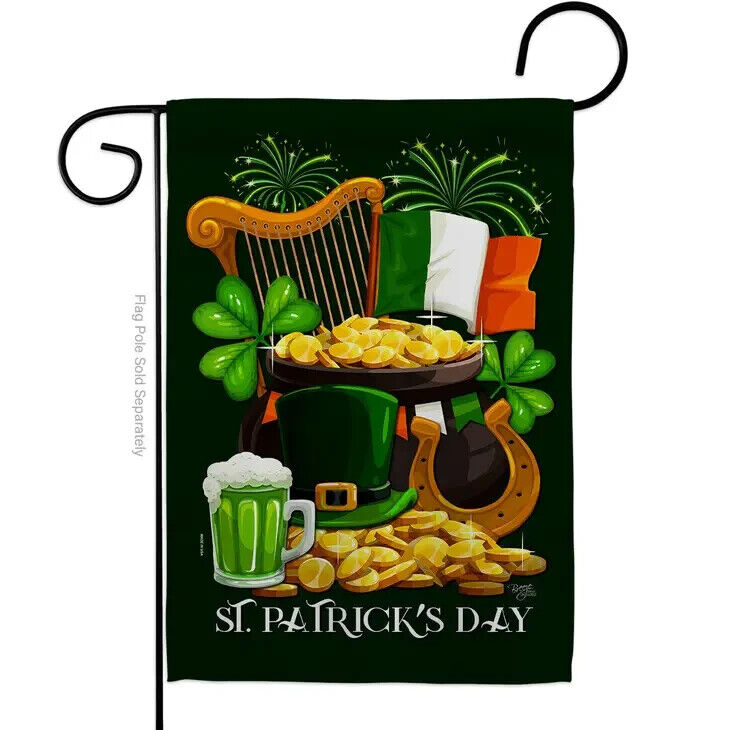 Two Group Flag Flag Lucky Irishay St Patrick Horseshoes Garden House