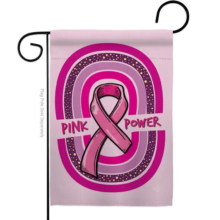 Two Group Flag Flag Pink Power Awareness Ribbon Breast Garden House