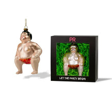 Load image into Gallery viewer, Party Rock Sumo Wrestler Glass Ornament
