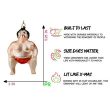 Load image into Gallery viewer, Party Rock Sumo Wrestler Glass Ornament
