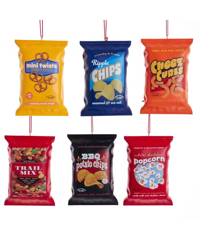 Set of 6 Snack Bag Ornaments J8818