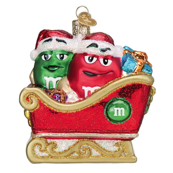 Old World Christmas M&M's In Sleigh Ornament