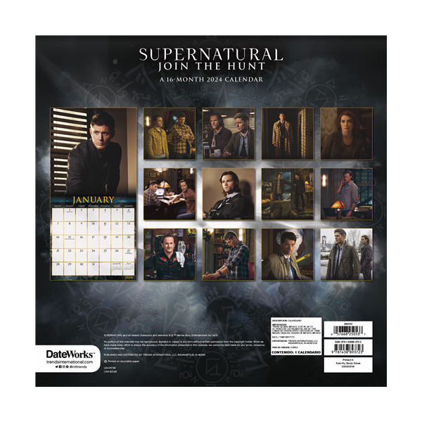 Trends International Supernatural 2024 12 x 12 Wall Calendar Love