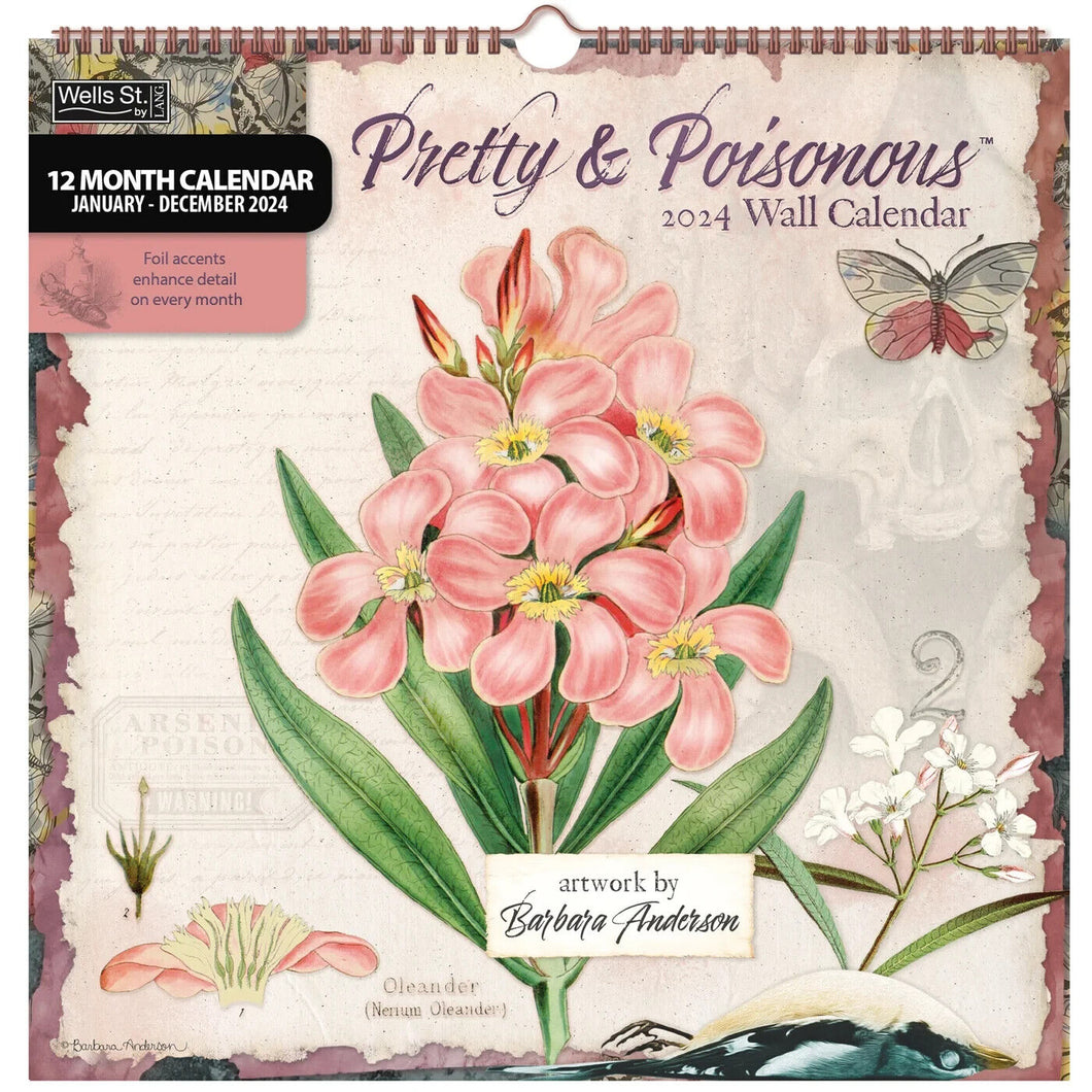 WSBL Pretty & Poisonous 2024 Spiral Wall Calendar