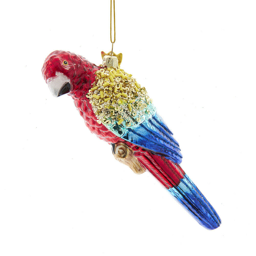 Noble Gems Glass Scarlet Macaw Ornament