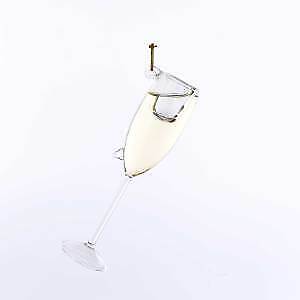 Glass Champagne Glass Ornament D3239