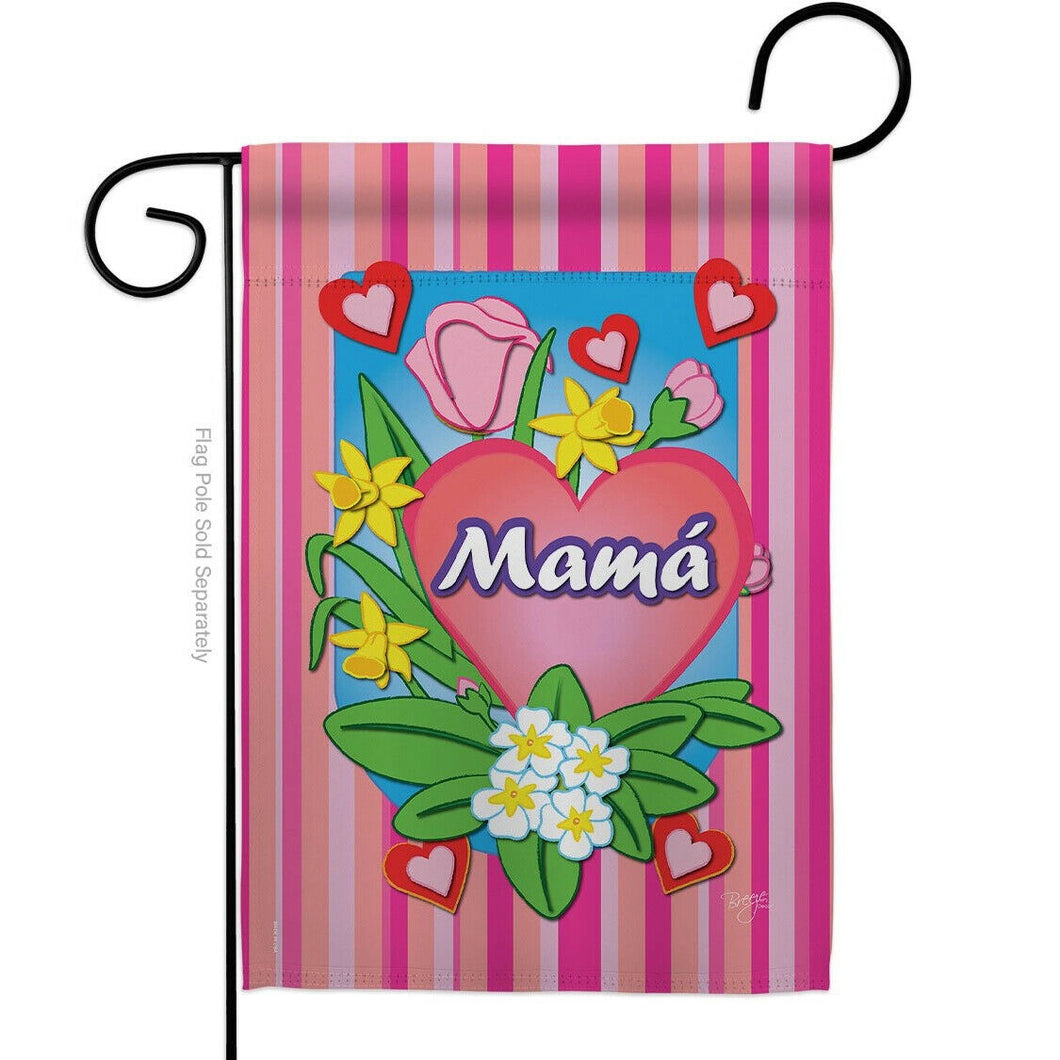 Two Group Flag Mamá Family Mother Day Floral Decor Flag