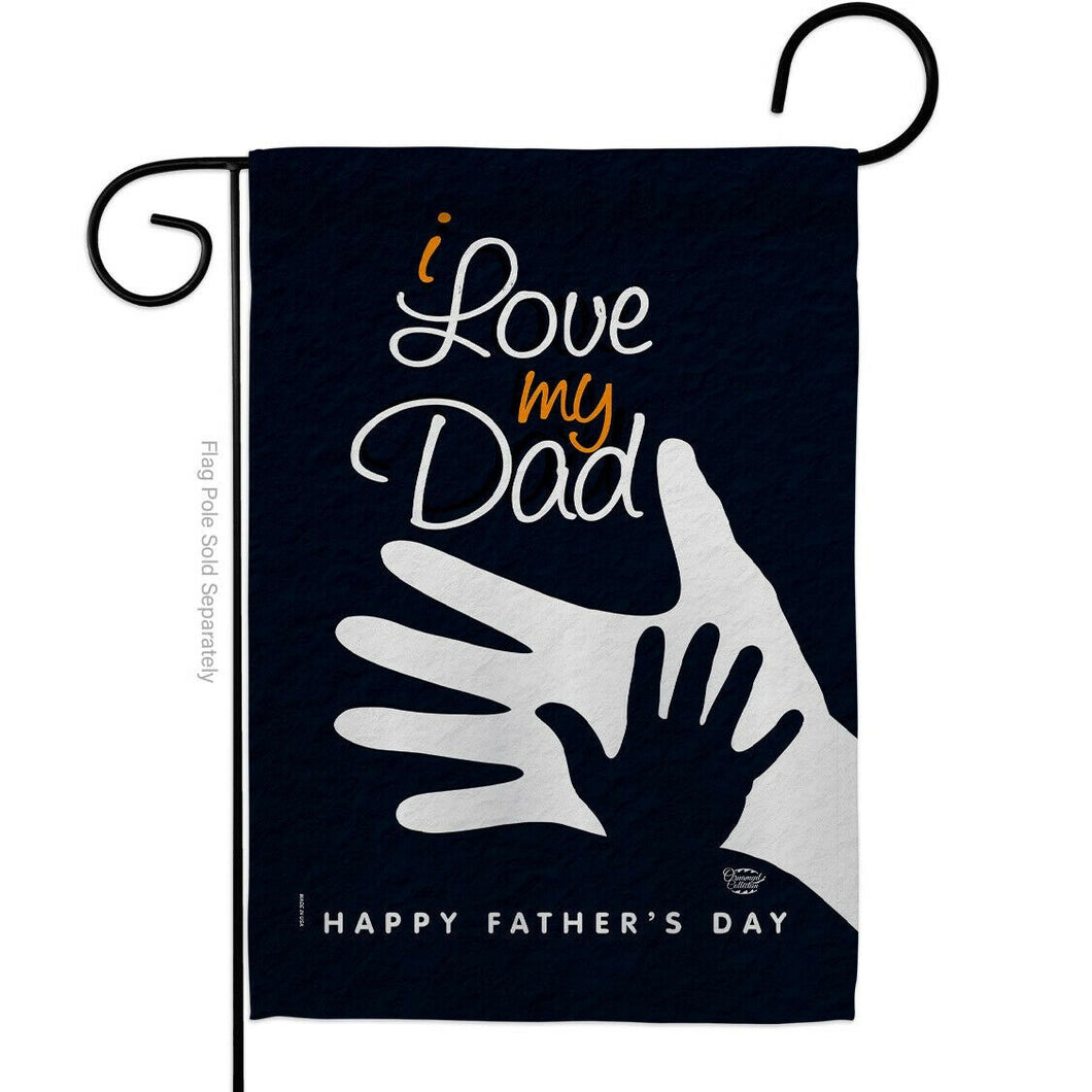 Two Group Flag Love My Dad Family Father Day Decor Flag