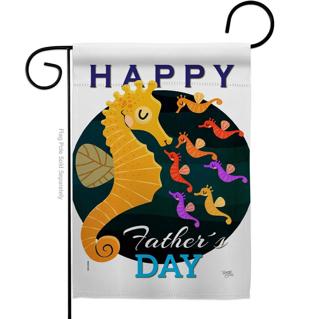Two Group Flag Seahorse Daddy Family Father Day Sea Creature Decor Flag