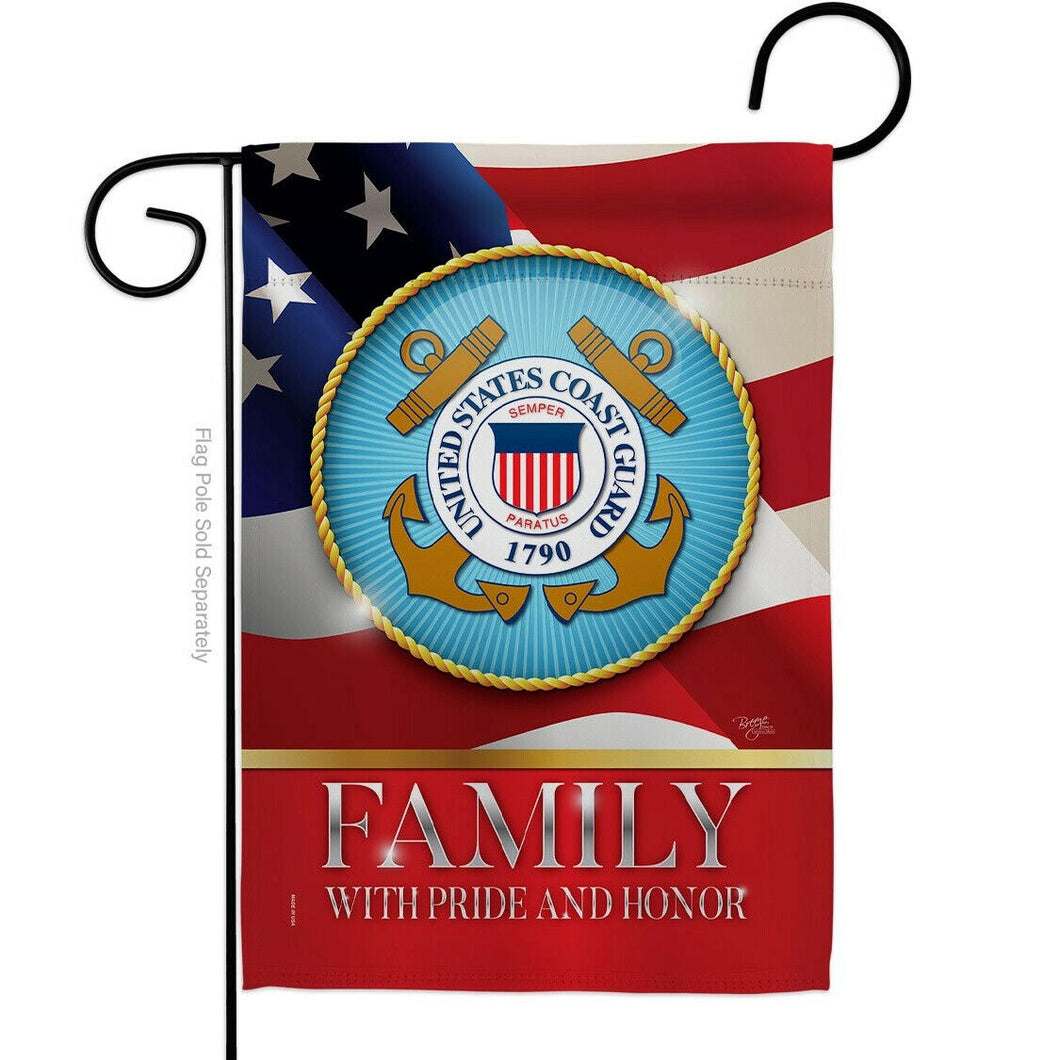 Two Group Flag US Coast Guard Family Honor Armed Forces Military Decor Flag
