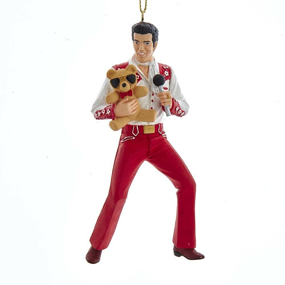 Elvis With Teddy Bear Ornament