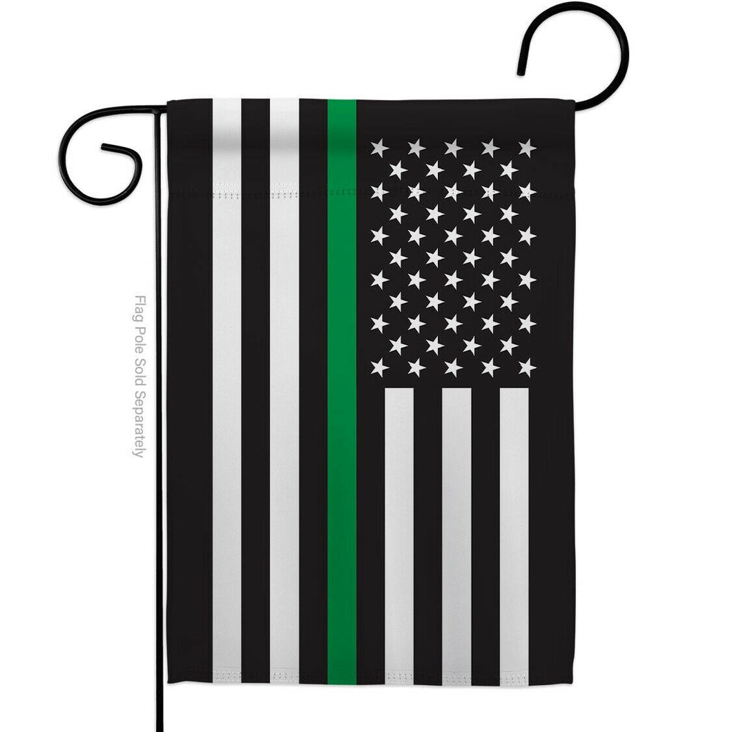 Two Group Flag Thin Green Line Armed Forces Military Service USA Decor Flag