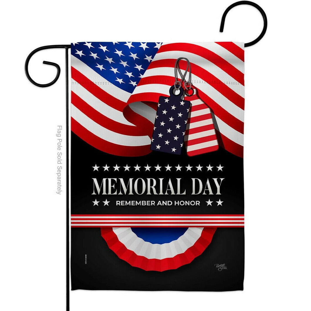 Two Group Flag Remember Memorial Day Americana Decor Flag