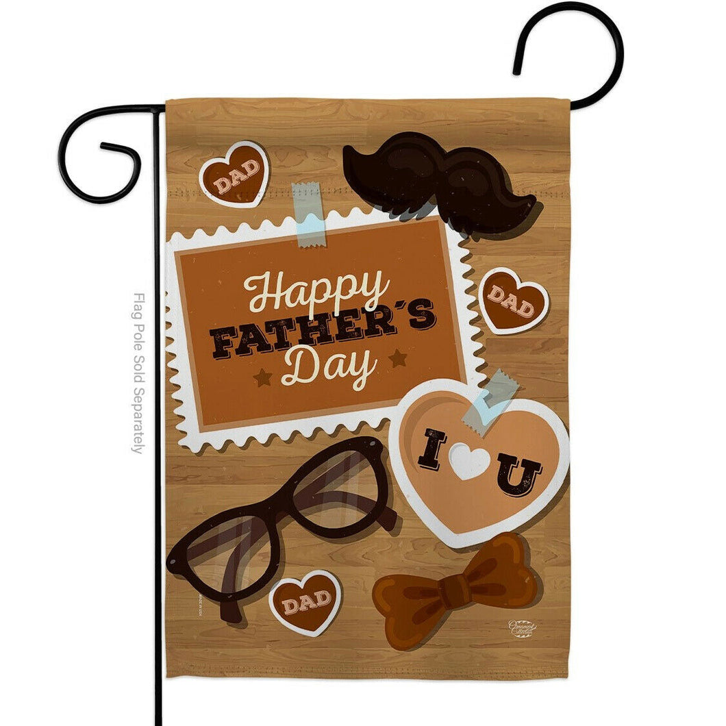 Two Group Flag Love You Father Family Day Decor Flag