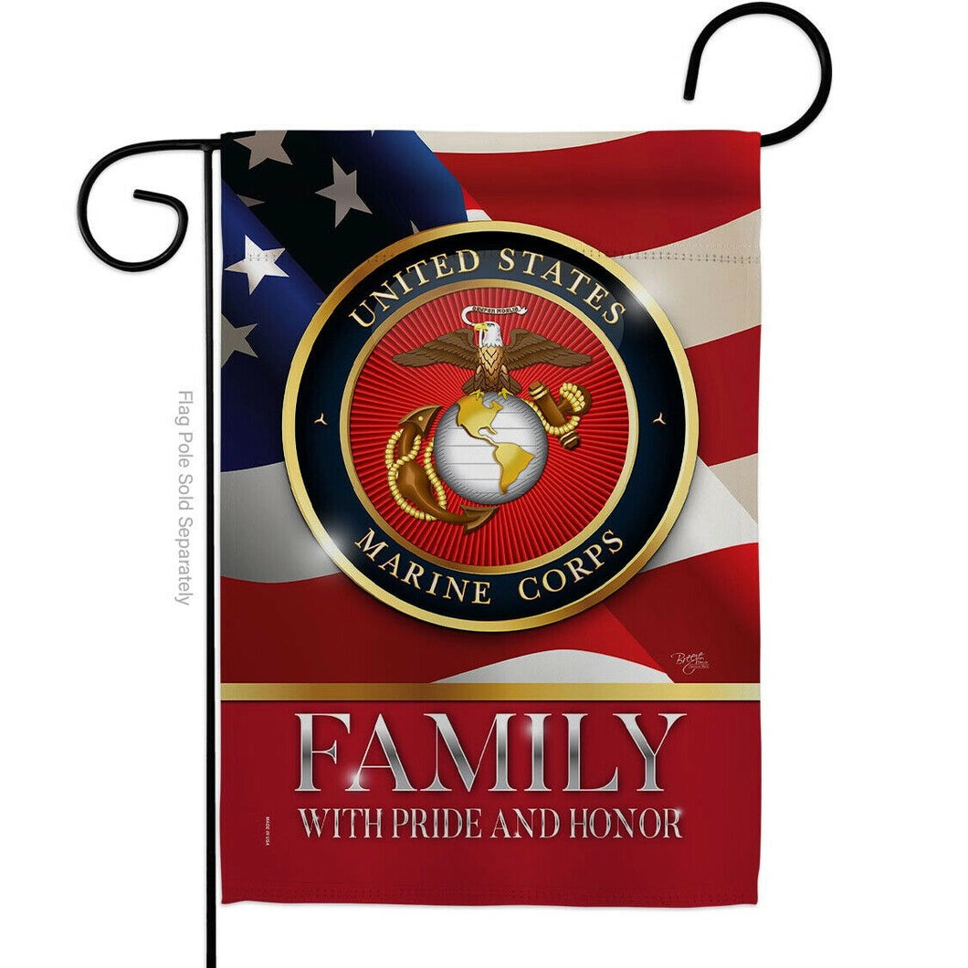 Two Group Flag US Marine Family Honor Armed Forces Military Corps Flag