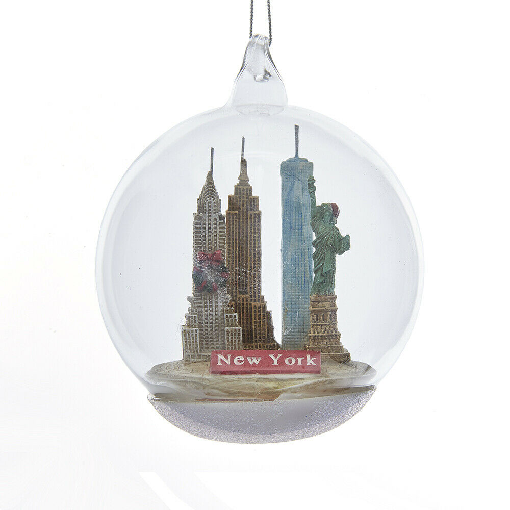 New York City Landmark Glass Ball Ornament